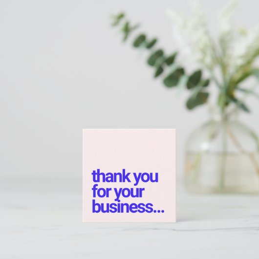 Pink Bedankt voor uw zakelijke kortingsbon Vierkante Visitekaartje (Staand voorkant)