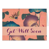 Pink Bee Flower Classic Hokusai Art (Voorkant Horizontaal)