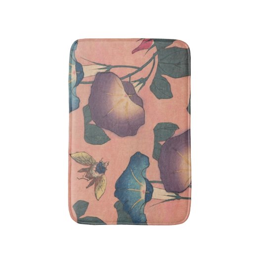 Pink Bee Flower Classic Hokusai Art Badmat (Voorkant Verticaal)