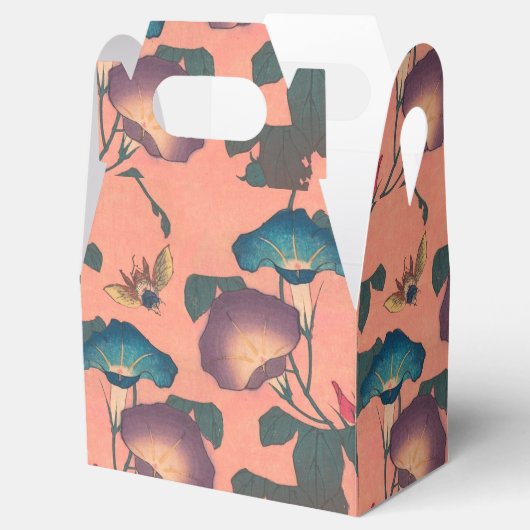 Pink Bee Flower Classic Hokusai Art Bedankdoosjes (Geopend)