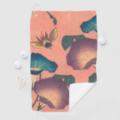 Pink Bee Flower Classic Hokusai Art Golfhanddoek (Insitu)