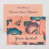 Pink Bee Flower Classic Hokusai Art Kaart (Voorkant / Achterkant)