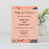 Pink Bee Flower Classic Hokusai Art Kaart (Staand voorkant)