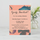 Pink Bee Flower Classic Hokusai Art Kaart (Staand voorkant)