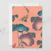 Pink Bee Flower Classic Hokusai Art Kaart (Achterkant)