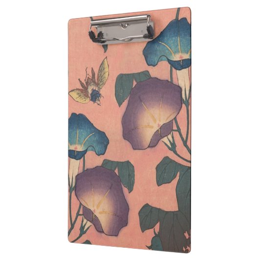 Pink Bee Flower Classic Hokusai Art Klembord (Links)