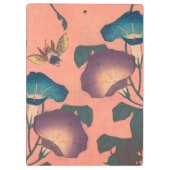 Pink Bee Flower Classic Hokusai Art Klembord (Achterkant)