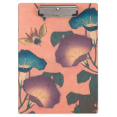 Pink Bee Flower Classic Hokusai Art Klembord (Voorkant)