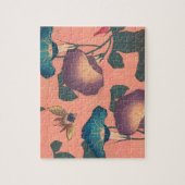 Pink Bee Flower Classic Hokusai Art Legpuzzel (Verticaal)