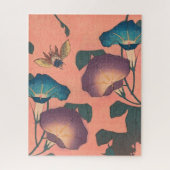 Pink Bee Flower Classic Hokusai Art Legpuzzel (Verticaal)