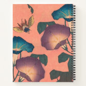 Pink Bee Flower Classic Hokusai Art Notitieboek (Achterkant)