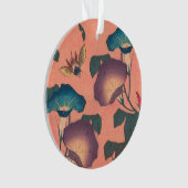 Pink Bee Flower Classic Hokusai Art Ornament (voorkant)