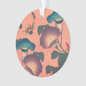 Pink Bee Flower Classic Hokusai Art Ornament (voorkant)