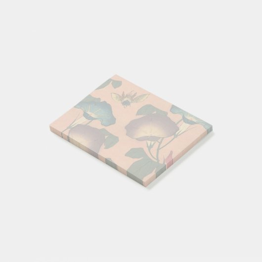 Pink Bee Flower Classic Hokusai Art Post-it® Notes (Schuin)