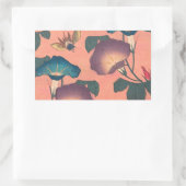Pink Bee Flower Classic Hokusai Art Rechthoekige Sticker (Tas)
