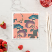 Pink Bee Flower Classic Hokusai Art Servet (Insitu)