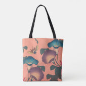 Pink Bee Flower Classic Hokusai Art Tote Bag (Achterkant)