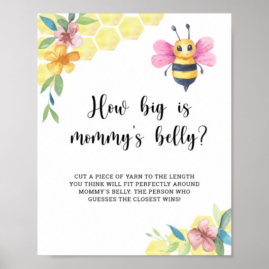 Pink Bee how big is mommy's belly game Poster (Voorkant)