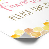 Pink Bee Zonnebloem Verjaardagsfeestvoorteken Poster (Hoek)