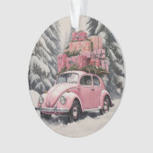 Pink Beetle Holiday Ornament (voorkant)