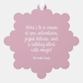 Pink Beetle Holiday Ornament & Gift Label Kaart (Achterkant)