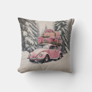 Pink Beetle Holiday Ornament Kussen