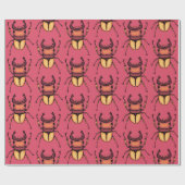 Pink Beetle Insect Lover Art Cadeaupapier (Vlak)