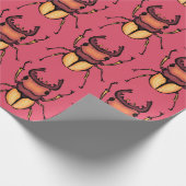 Pink Beetle Insect Lover Art Cadeaupapier (Hoek)