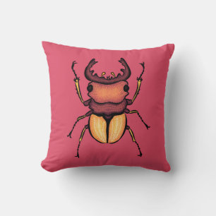 Pink Beetle Insect Lover Art Kussen