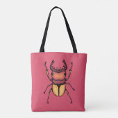 Pink Beetle Insect Lover Art Tote Bag (Achterkant)