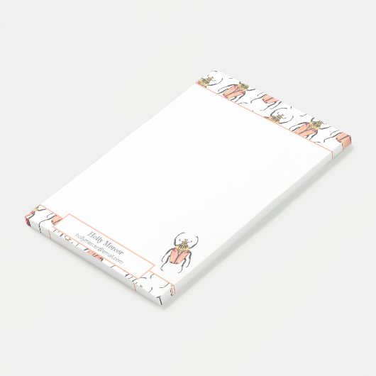 Pink Beetles Notitieblok met contactgegevens Post-it® Notes (Schuin)