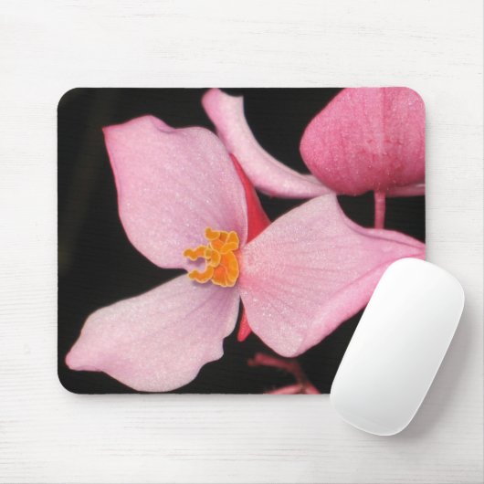 Pink Begonia Mousepad Muismat (Met muis)