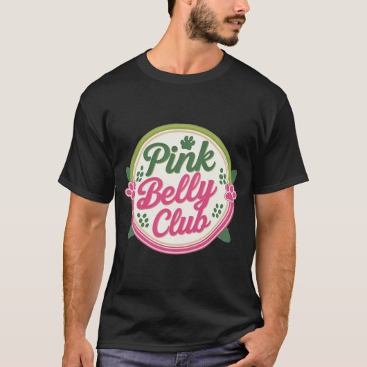 Pink Belly Club Logo Basic Donker T-shirt (Voorkant)