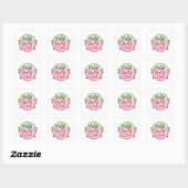 Pink Belly Club Logo Square Sticker Label (Vel)