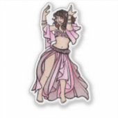 Pink Belly Dancer Valentine's Day Heart Sticker (Voorkant)