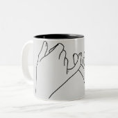 pink-belofte tweekleurige koffiemok (Voorkant links)