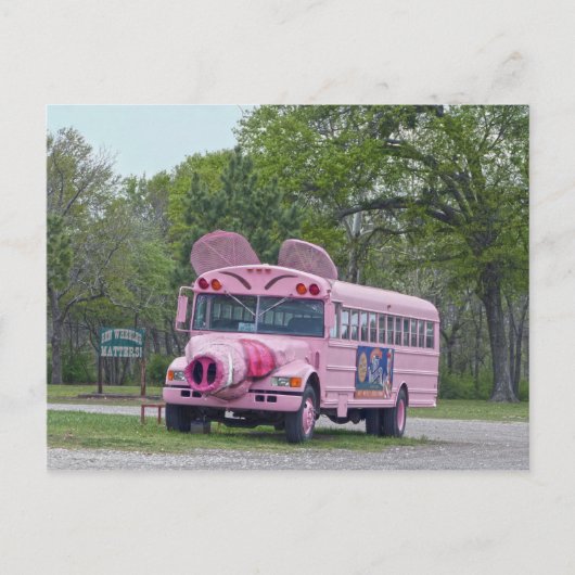 Pink Ben Wheeler, Texas, Hogfest Bus Briefkaart (Voorkant)