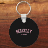 Pink Berkeley California Ca Varsity Style On Berke Sleutelhanger (Voorkant)