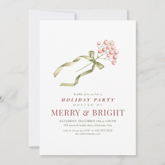 Pink Berries Corporate Christmas Office Council Kaart (Voorkant)