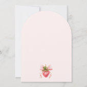 Pink Berry eerste verjaardag uitnodiging (Achterkant)