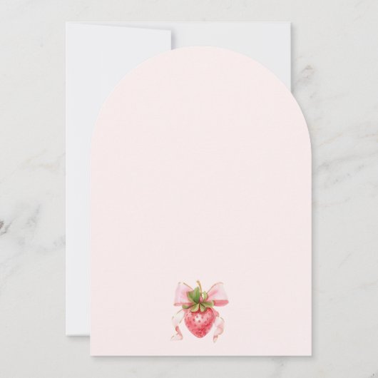 Pink Berry eerste verjaardag uitnodiging (Achterkant)