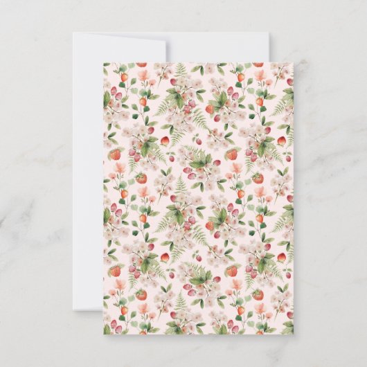 Pink Berry First Bedankkaart (Achterkant)