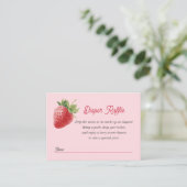 Pink Berry Sweet-Strawberry Diaper raffle ticket Informatiekaartje (Staand voorkant)
