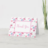 Pink Berry Sweet Sweetheart Valentijn Baby shower Bedankkaart (Voorkant)