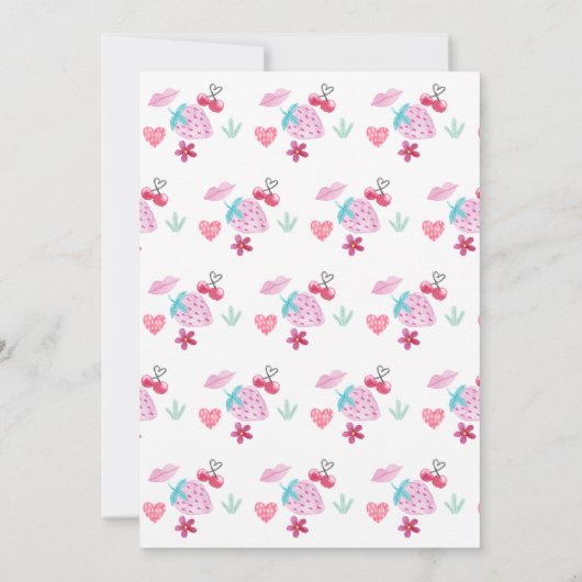 Pink Berry Sweet Sweetheart Valentijn Baby shower Kaart (Achterkant)