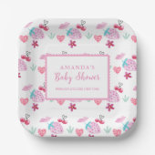Pink Berry Sweet Sweetheart Valentijn Baby shower Papieren Bordje (Voorkant)