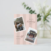 Pink Best Friends Foto Happy Birthday Briefkaart (Staand voorkant)
