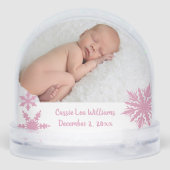 Pink Best Gift Ever Double Photo Sneeuwbol (Achterkant)