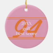 Pink Best Golf Score Ornament (Achterkant)