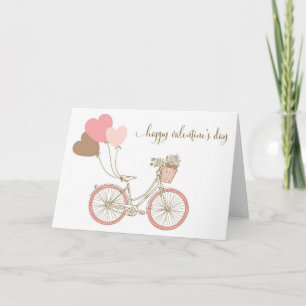 PINK BICYCLES EN BALLOONS VALENTIJNSDAG KAART